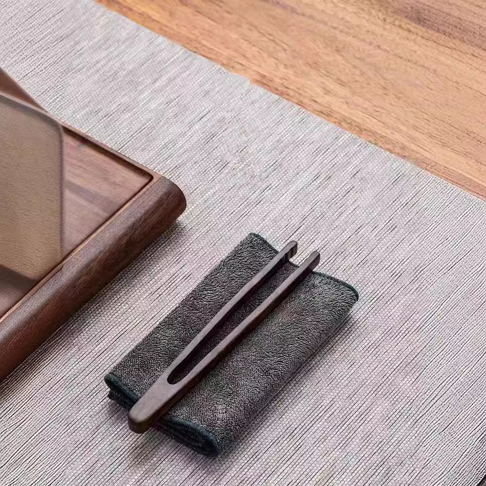 Ebony walnut rosewood tea clip curved clip Kung Fu Tea Cup clip tea ceremony six gentleman accessories wash cup clip