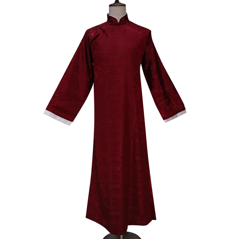 Cheongsam Men's Clothing, Chinoiserie Groomsmen's Dress, Robe, Mandarin Jacket, Tang Suit, Stand-Up Collar Gown, Men's Crosstalk Suit, Sketch Coat