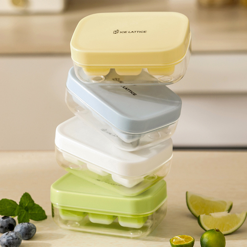 Ice Tray New Press with Lid Square Silicone Ice Tray Mold Silicone Artifact Mini Square Ice Tray Spot Wholesale