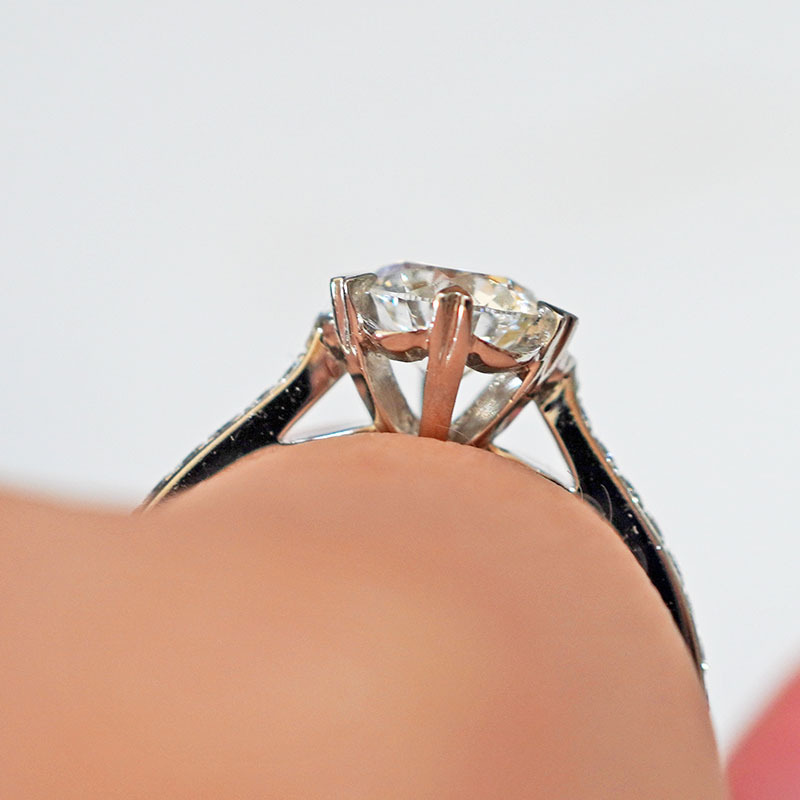 Pt950 Platinum Cultivated Diamond Ring for Women Niche Heart-Shaped Starry Wedding Proposal