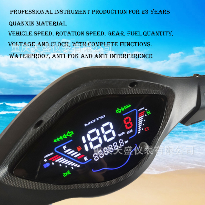 Цифровой инструментальный комплект для мотоцикла Wave110 Asia Tiger, экспортируемый в Юго-Восточную Азию, противотуманный и водонепроницаемый с часами