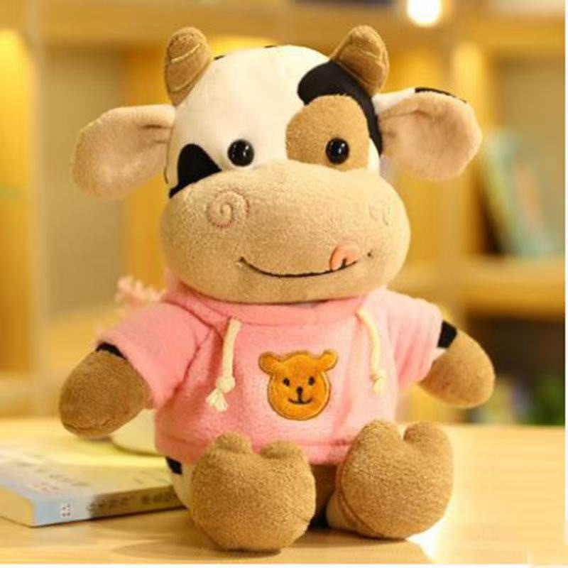 Factory Direct Sales 30cm Plush Cow Ornaments Cow Vest 30cm Cow