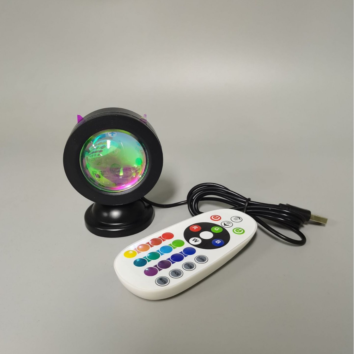 Cross-Border Rgb Mini Sunset Lamp Photo Atmosphere Lamp Live Broadcast Background Wall Photo Ins Creative Table Lamp