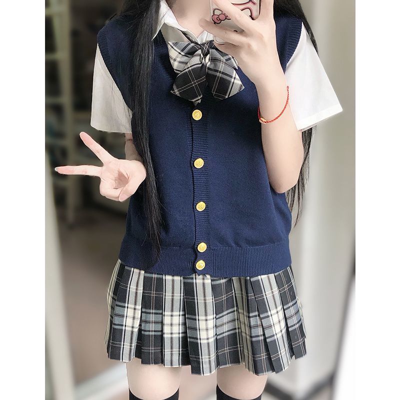Japanese-Style Jk Uniform Authentic Finished Product Pleated Skirt Student School Supply Jk Plaid Skirt Lanzhangshu Xiaolajiao