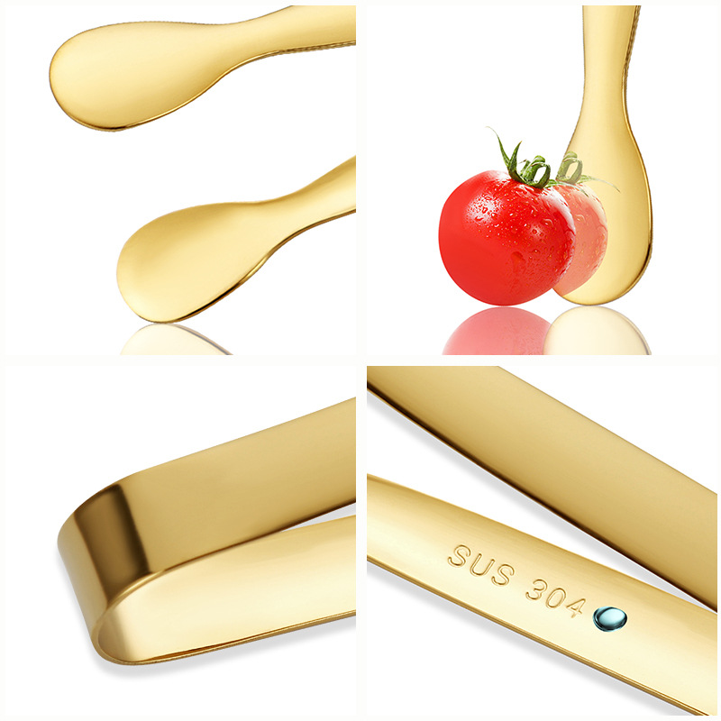 Spot 304 stainless steel thick coffee sugar clip bar KTV ice clip ice clip small clip no Burr