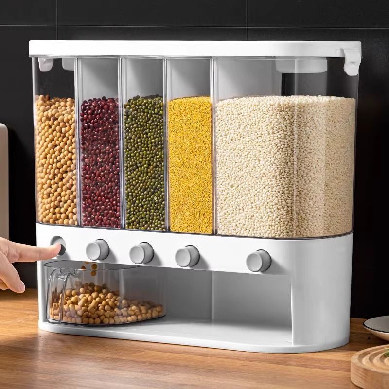 Export Grain Compartmentalized Rice Bucket Household Insect-Proof and Moisture-Proof Sealed Storage Box Food Grade