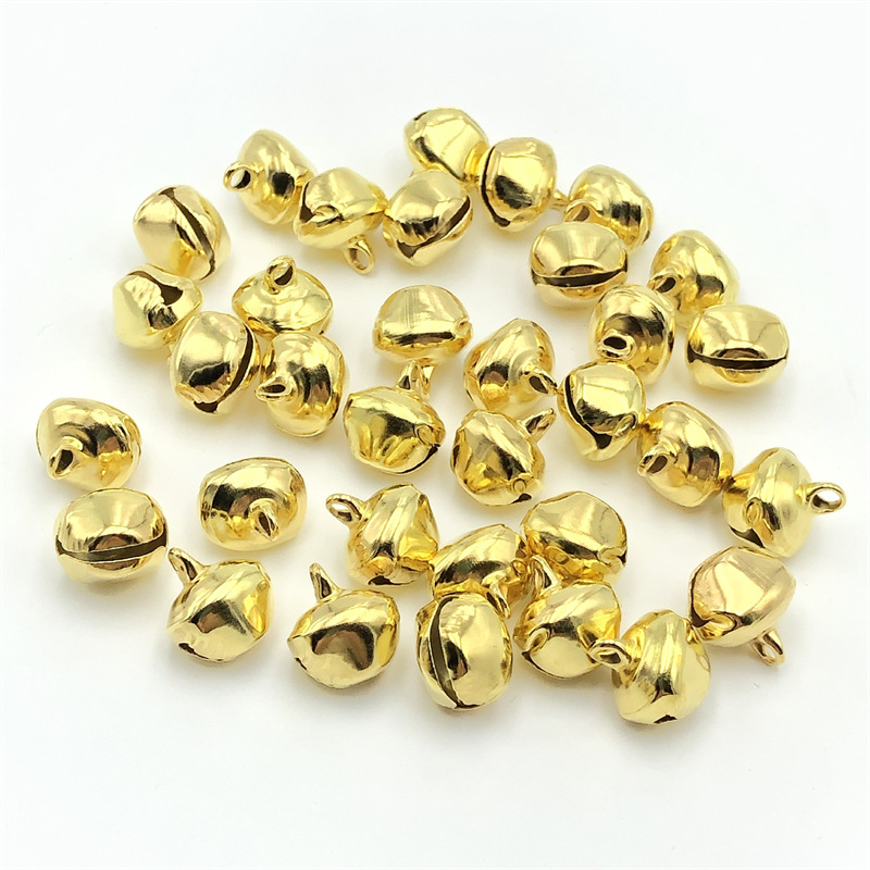 Flat-Mouthed Small Bell Christmas Decoration Bell DIY Jewelry Accessories Cat Stick Gold and Silver Colorful Kindergarten Bell