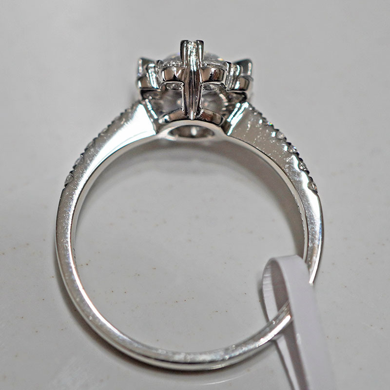 Pt950 Platinum Cultivated Diamond Ring for Women Niche Heart-Shaped Starry Wedding Proposal