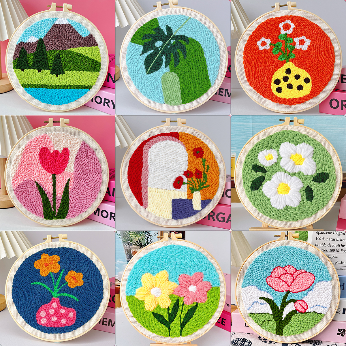 Набор для вышивки с меткой Temu для детей, ручная работа, материалы для вышивки, веселое штампование