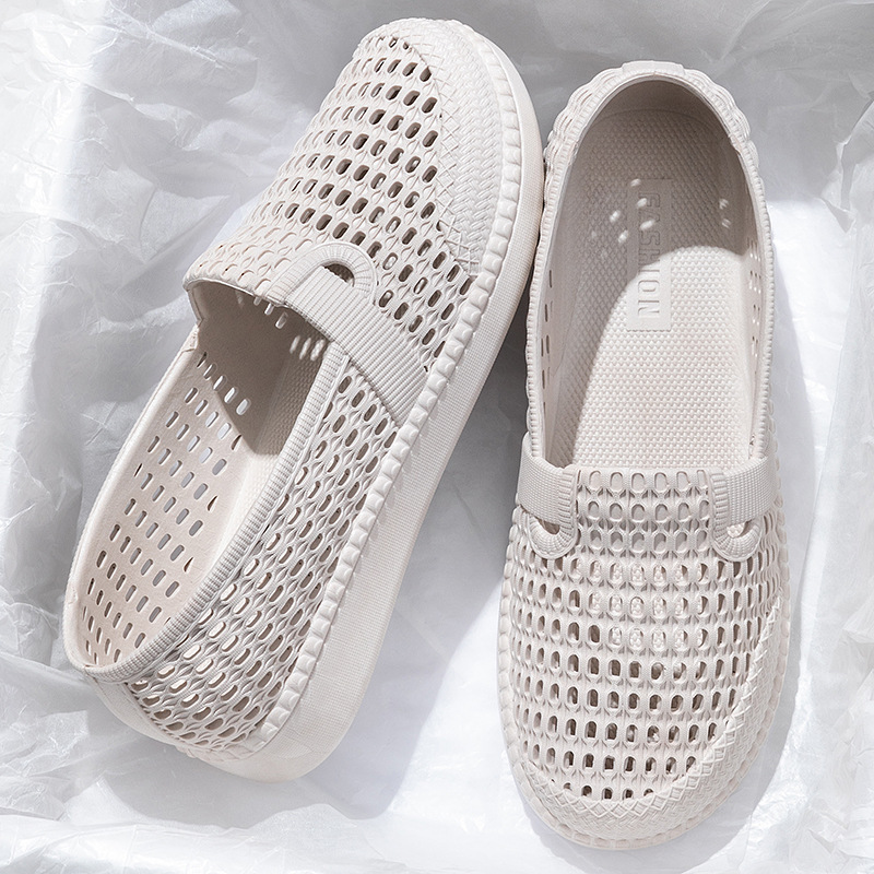 Women's summer hollow-out breathable thick-soled soft-soled nurse shoes outdoor home casual beach closed toe sandals