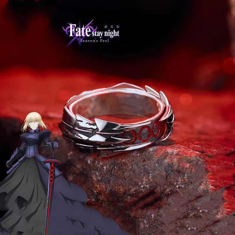 Altria Fate Open Ring Black King Huakai Combination Necklace S925 Personalized Couple Two-Dimensional Animation