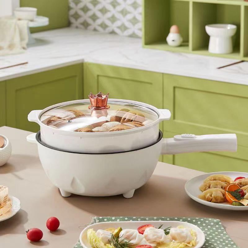 Electric frying pan multi-functional frying and cooking integrated electric cooking pan factory direct wholesale household dormitory non-stick electric hot pot