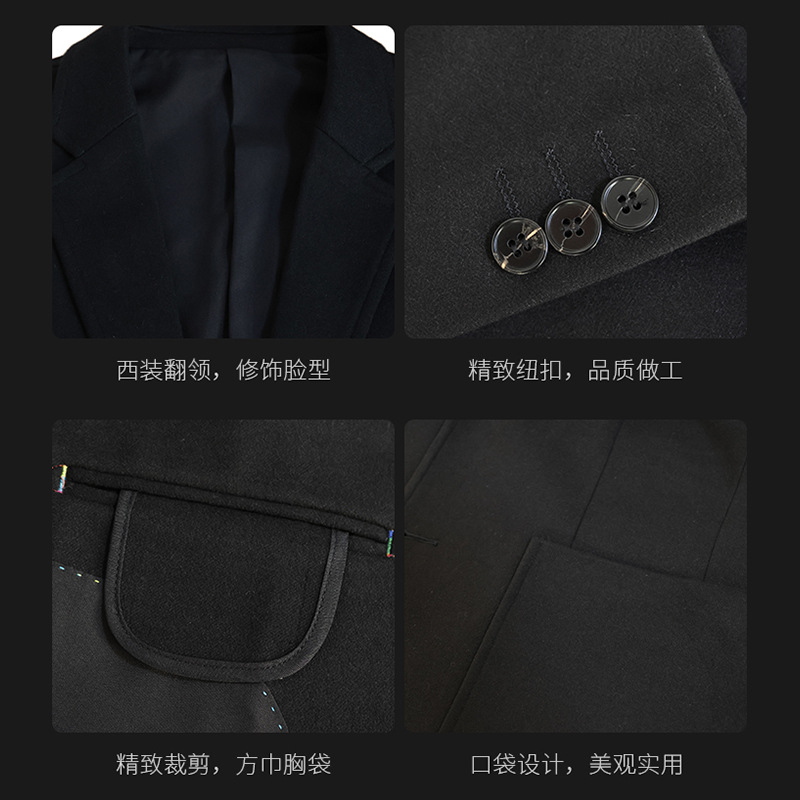 Spring and Autumn men's two-button flat lapel suit business high-end suit suit non-ironing coat men's full set suit