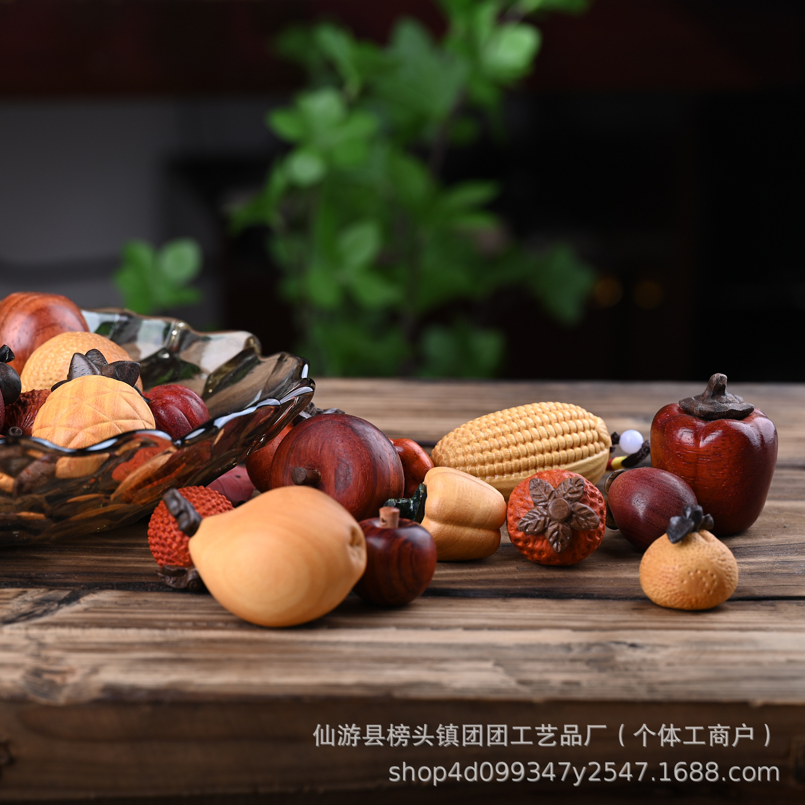 Wood carving fruit large collection apple mangosteen persimmon pear pumpkin eggplant diy accessories cute children gift wholesale