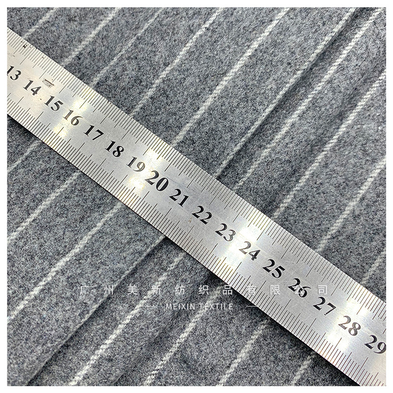 8856# medium striped woolen 600g coarse double-sided woolen fabric direct supply suit coat woolen fabric wholesale