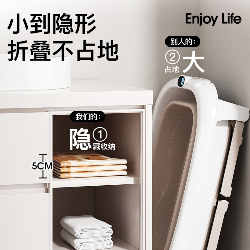 Baby Bathtub, Kidsren's Bath Bucket, Foldableing Household Baby Bath Tub, Sitting and Lying Bath Bucket, Large Swimming Bucket