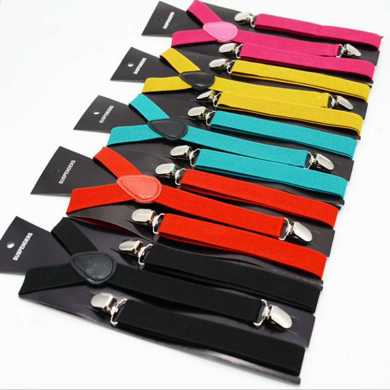 Manufacturer Supplies Wholesale Adult Suspenders, Unisex, 3-Clip Suspenders, Solid Color Suspenders with 2.5 Shoulder Straps