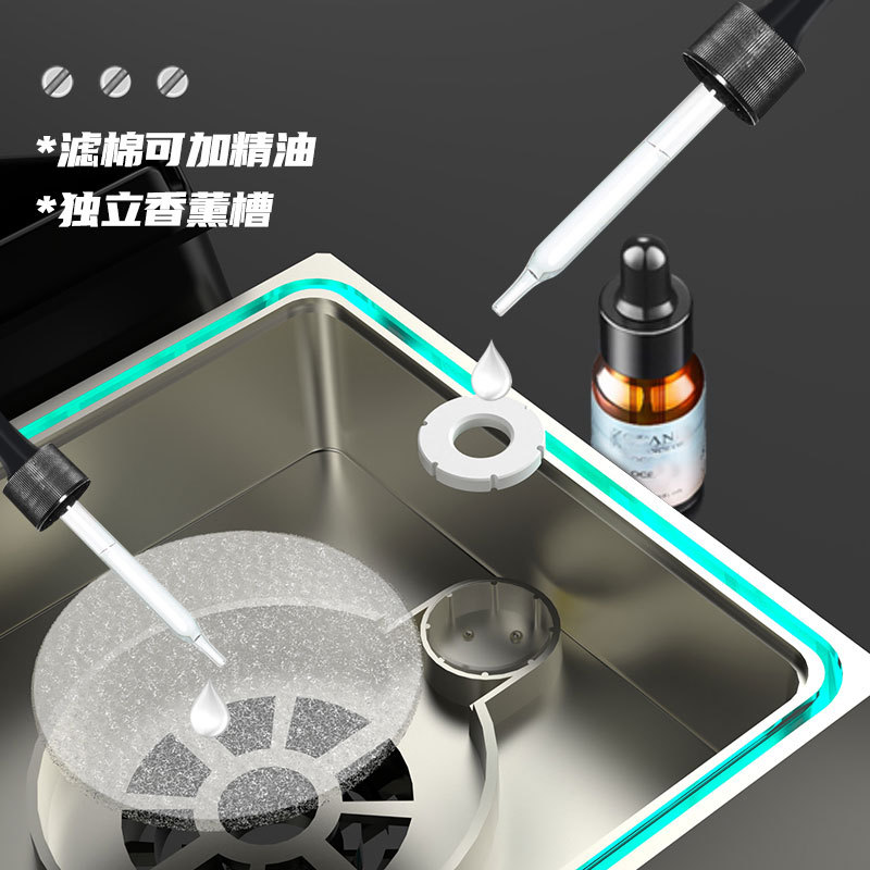 Factory Direct Sales Ashtray Purifier Smart Ashtray Lighthouse USB Car Ashtray Atmosphere Light Plus Aromatherapy