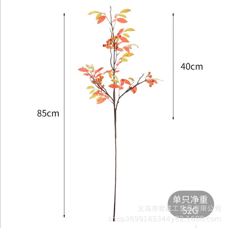 Hotel decoration flower arrangement soft decoration artificial plastic leaf material new Chinese home decoration artificial flower feel Fu Lu leaf