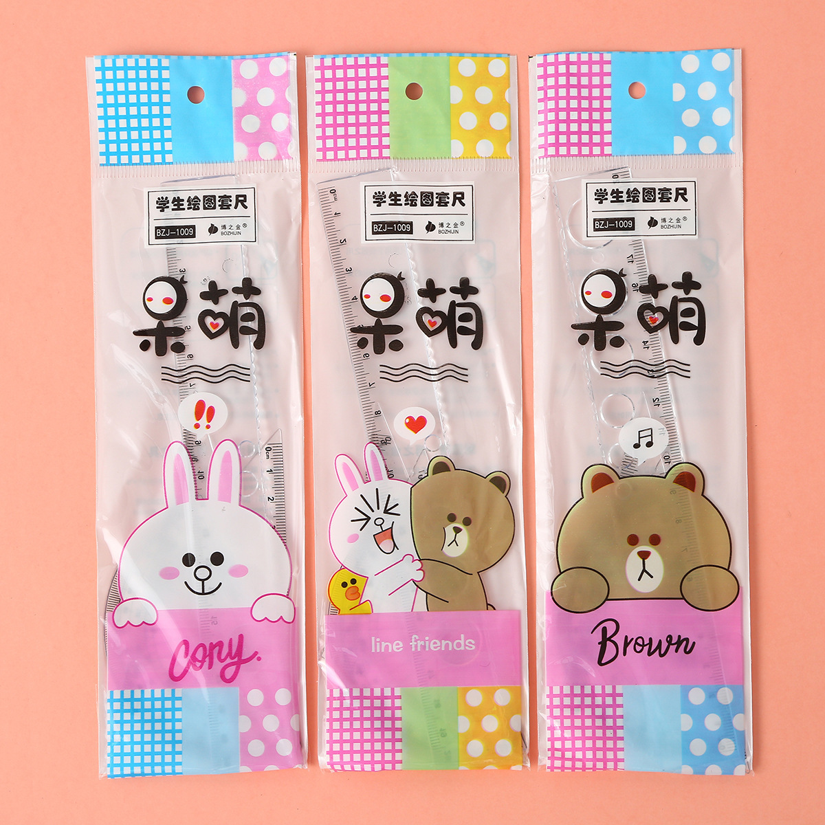 Ruler Set for Middle and High School Students, Geometry Drawing and Drafting Ruler, Straight Ruler, Triangle Ruler, Protractor Combination Set, Scented