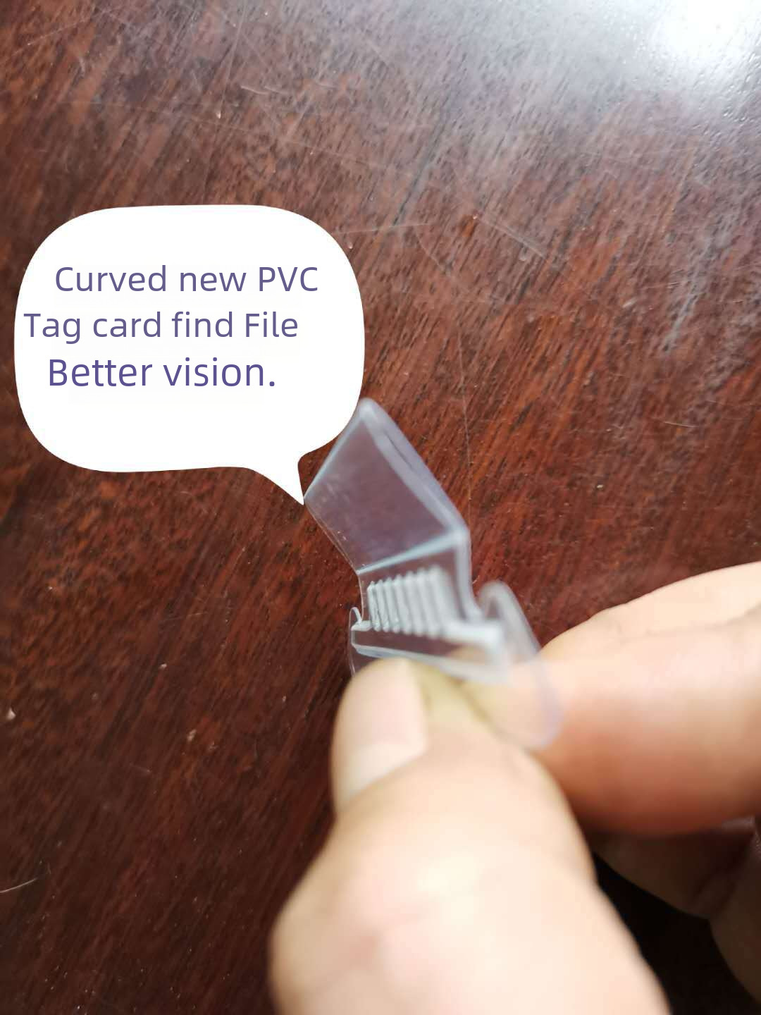 Factory Index transparent PVC label clip split PVC soft tooth card clip transparent clip