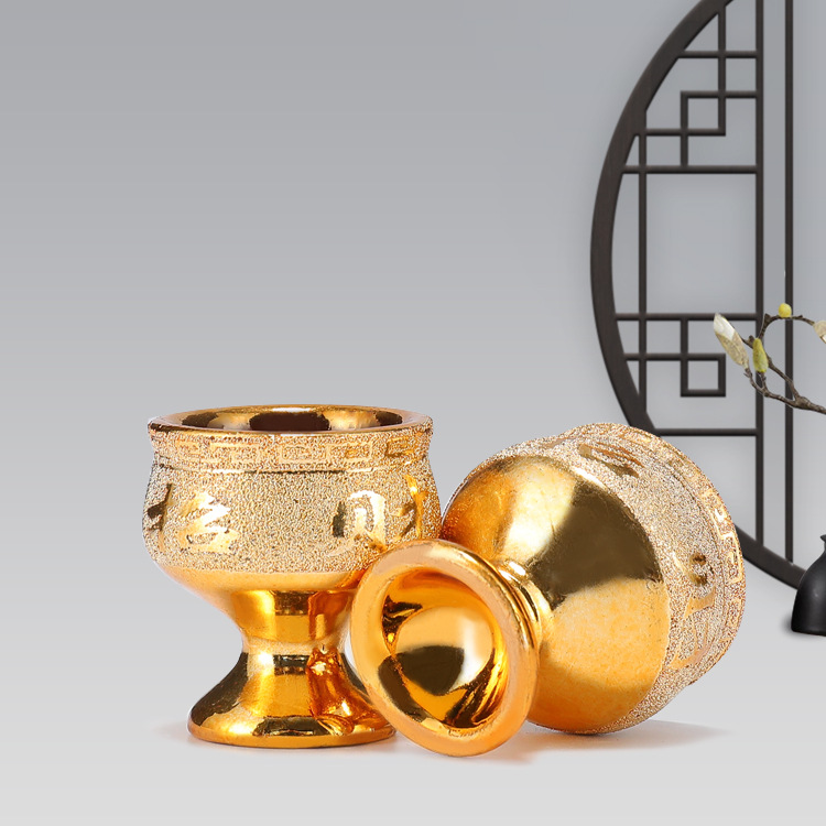 Ceramic Wine Glass Shajin High Foot Wine Glass for Guan Gong God of Wealth Small Wine Glass Flat Foot Wine Cup Tea Cup Wholesale Supply