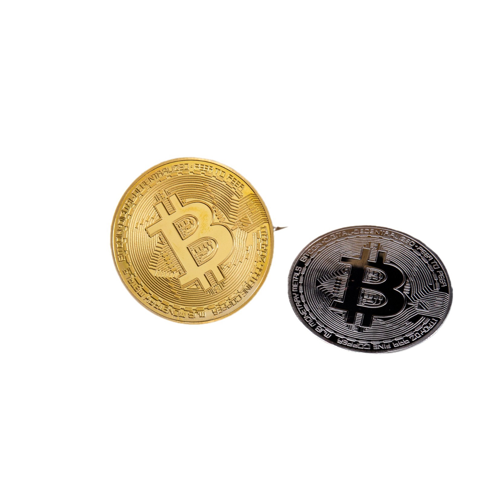 Bitcoin Gold and Silver Commemorative Coin Customized Metal Decision Coin Good Luck Coin Virtual Coin Cross-Border Trade