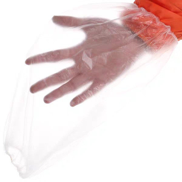 Factory spot disposable PE mechanism sleeve transparent blue white waterproof plastic sleeve 100/bag