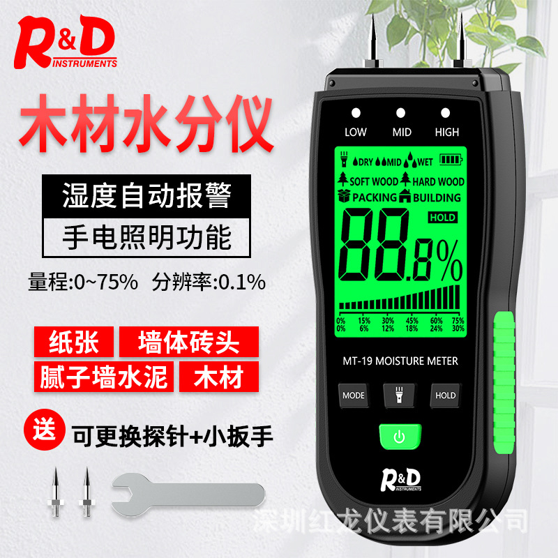 Новый влагомер для древесины, тестер содержания влаги для стен и картона