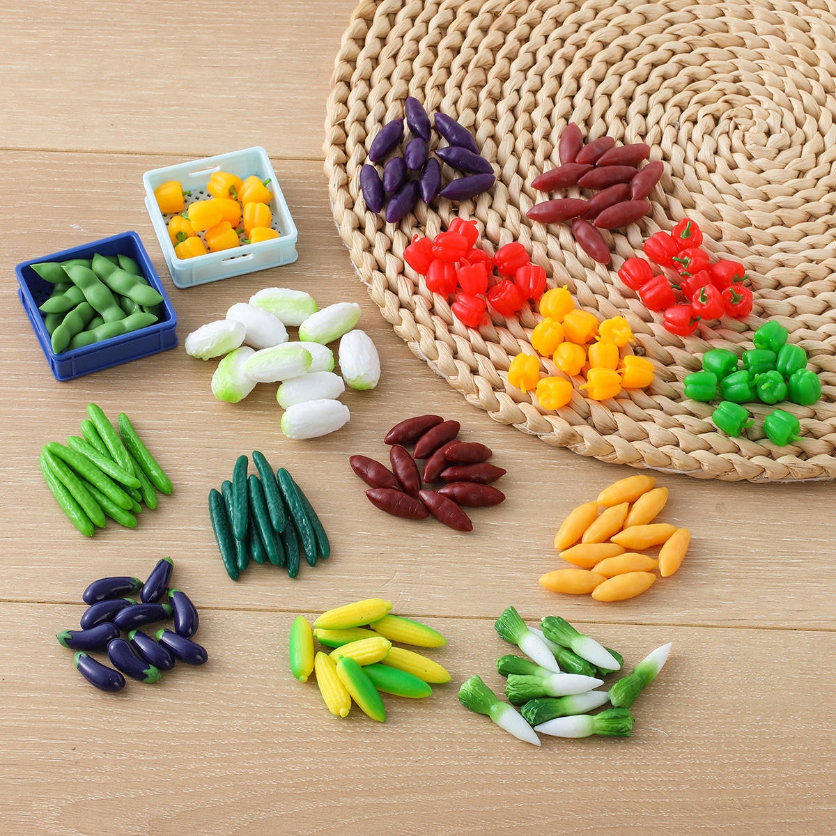 Игрушка для кукольного домика, симуляция овощей: перцы, капуста, баклажан, огурец, сладкий картофель, декорации для супермаркета