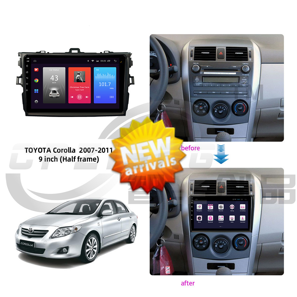 Car navigation surface frame modified panel variable frame suitable for Toyota COROLLA COROLLA 2007-2011