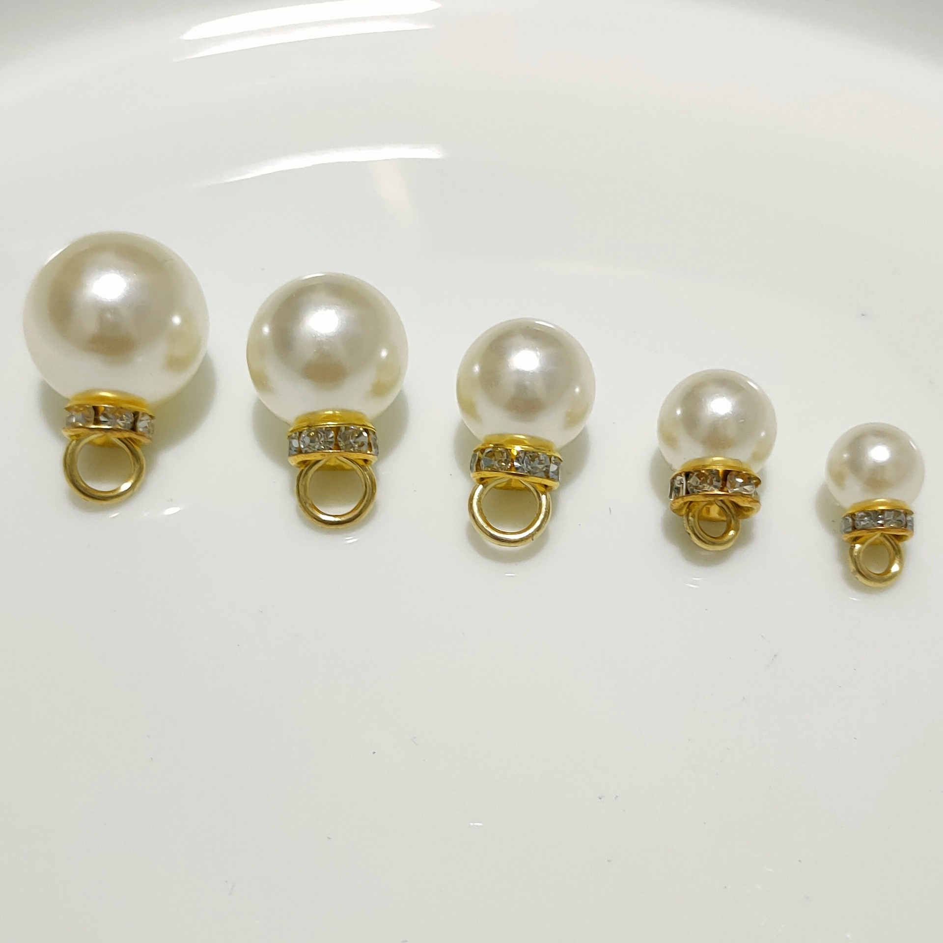 ABS Highlight Pearl Pendant Happy Shop Gift Bag Imitation Pearl Pendant Garment Accessories Decorative Zipper Head