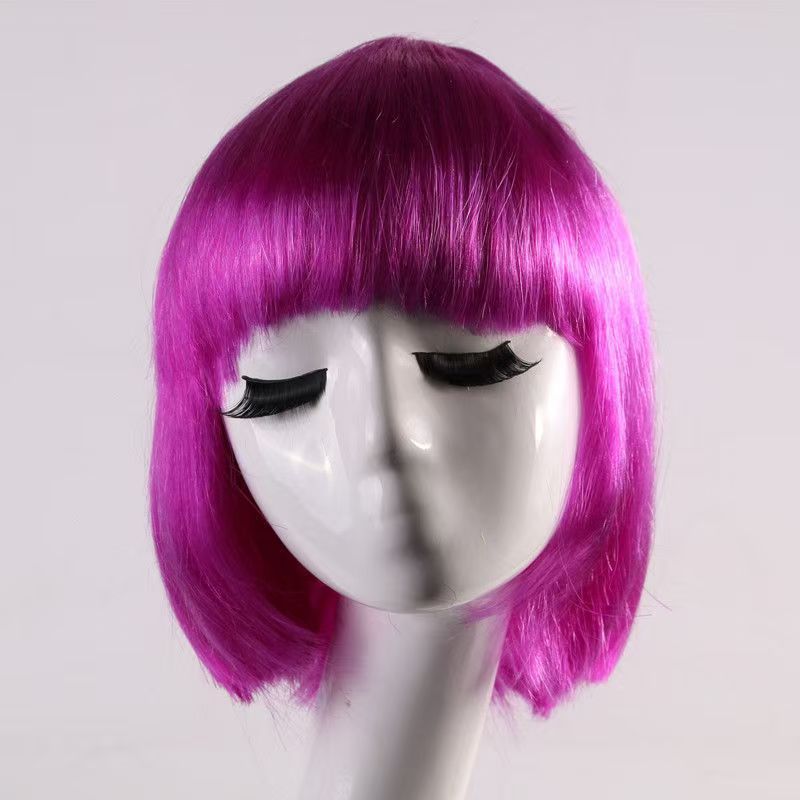 Bobo Head Short Hair Color Wig Student Head Wig Party Wig