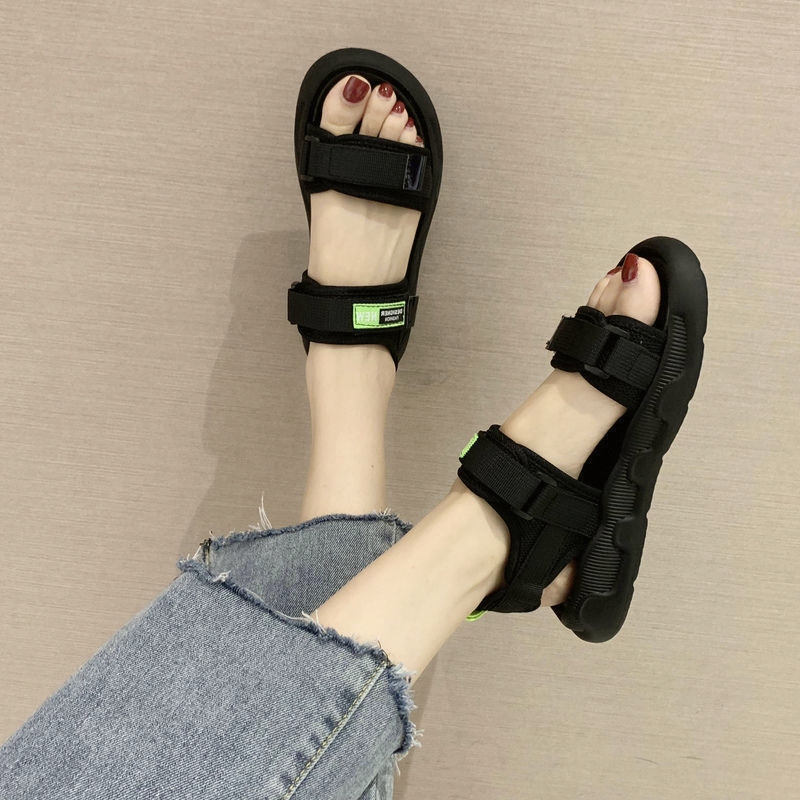 Women's Sandals 2023 Summer New Arrival Fashionable Outer Wear Flat All-Match Student Beach Non-Slip Soft-Sole Sports Women's Sandals