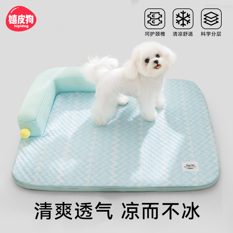 Spring and summer dog L-shaped kennel pillow sofa nest teddy dog mat cat cool nest cooling cat nest pet nest