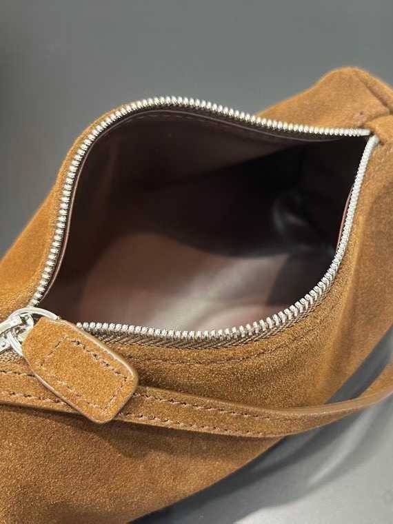 Row Autumn and Winter New Suede Pencil Bag Genuine Leather Cross-Body Bag Women's Retro Pen Holder Bag Fashion Handbag Wholesale