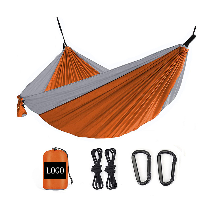 Factory direct double nylon hammock outdoor camping ultra light portable nylon parachute cloth color matching hammock