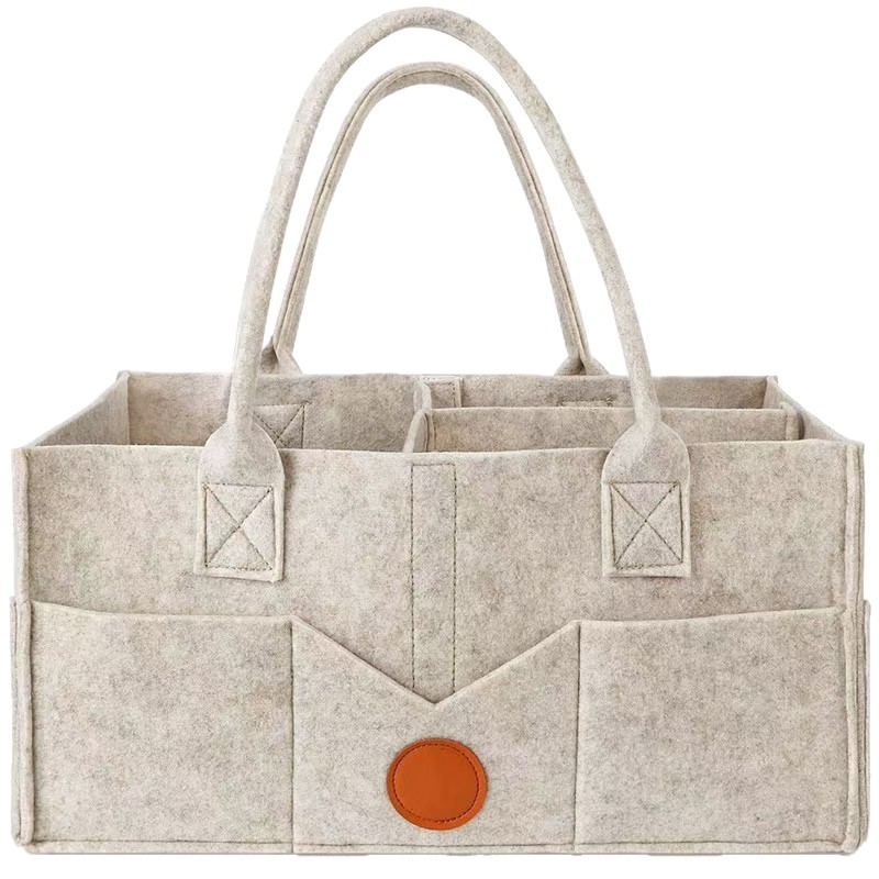 Cross-Border Special Supply of Felt Baby Diaper Storage Bag Large Capacity Sundries Storage Bag Outdoor Foldable Mommy Bag