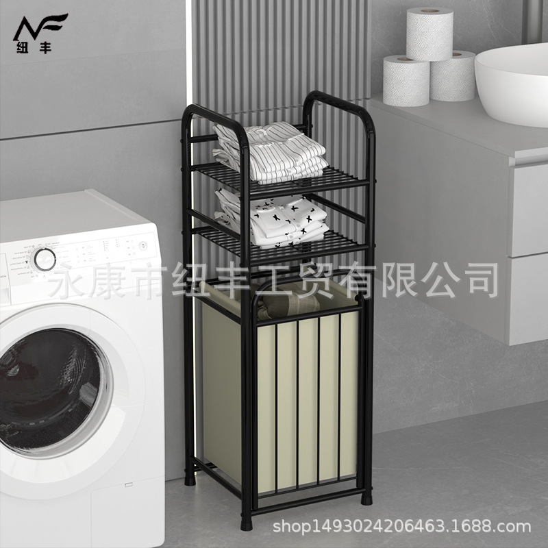 Laundry basket laundry basket storage shelf splicing iron bathroom laundry rack multi-functional storage rack cross-border shelf