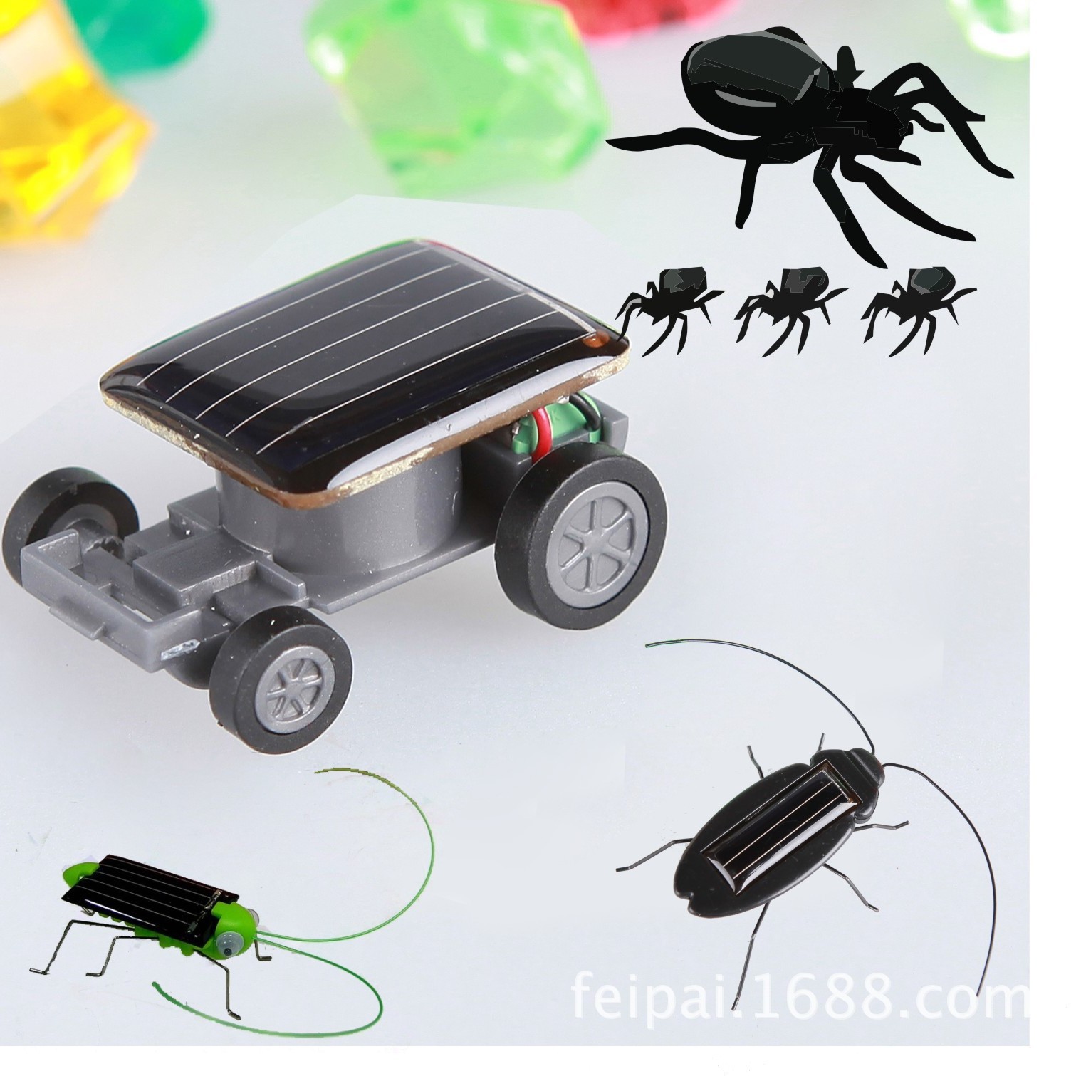 Солнечная игрушечная машинка кузнечик таракан паук симуляция многоножки Лунный ровёр спортивная машинка образовательная черная технология