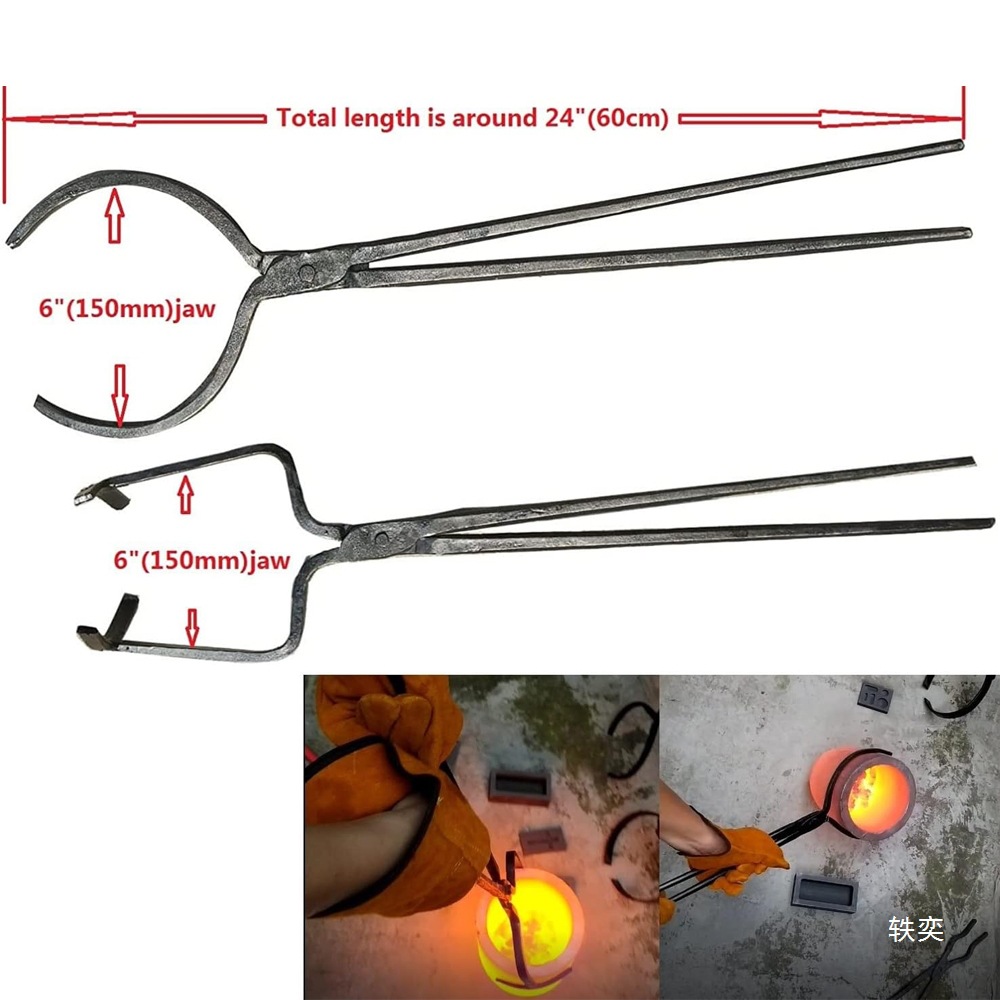 Metal Melting Furnace Jewelry Making Tool with Two Crucible Tongs Two Crucibles for Melting Gold Silver Aluminum