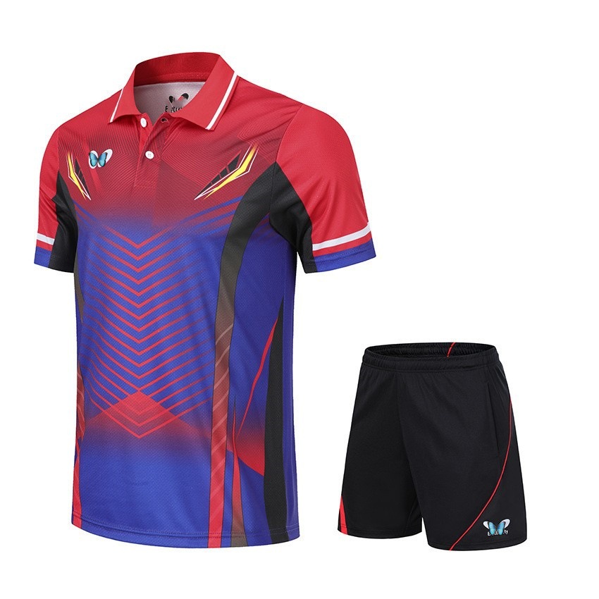 New Breathable Table Tennis Uniforms for Men and Women, Quick-Drying Table Tennis Training Uniforms, Primary School Student Group Purchase Team Uniforms with Printing