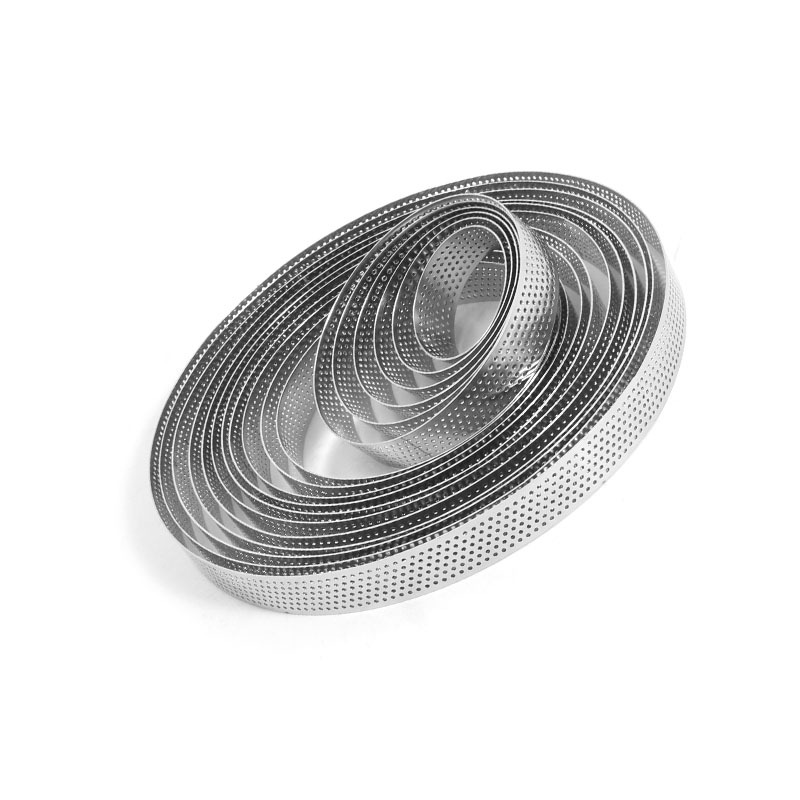 0.8mm thick 304 stainless steel with hole tower ring punching mousse ring mold French round tart ring cookie mold