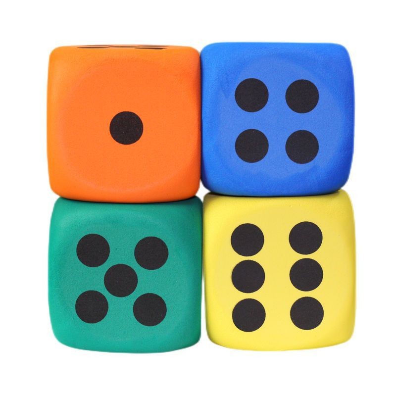 Eva Rounded Corner Dice with Cross-Border Labeling, 3.8cm, Six-Sided, Fun Dice for Children, Early Education Props, Colorful Printing