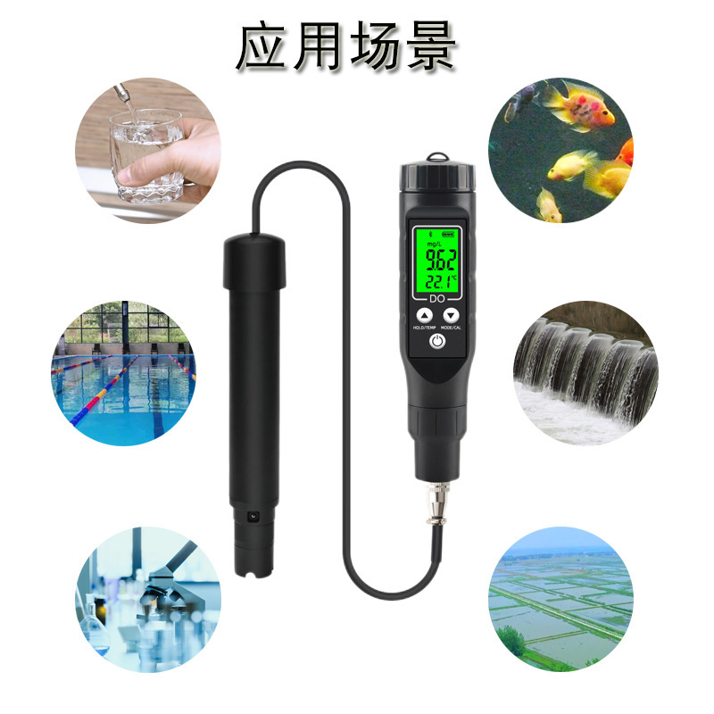 Dissolved Oxygen Meter, Intelligent Dissolved Oxygen Meter, Digital Display, Aquaculture Dissolved Oxygen Analysis Detector, Portable Bluetooth