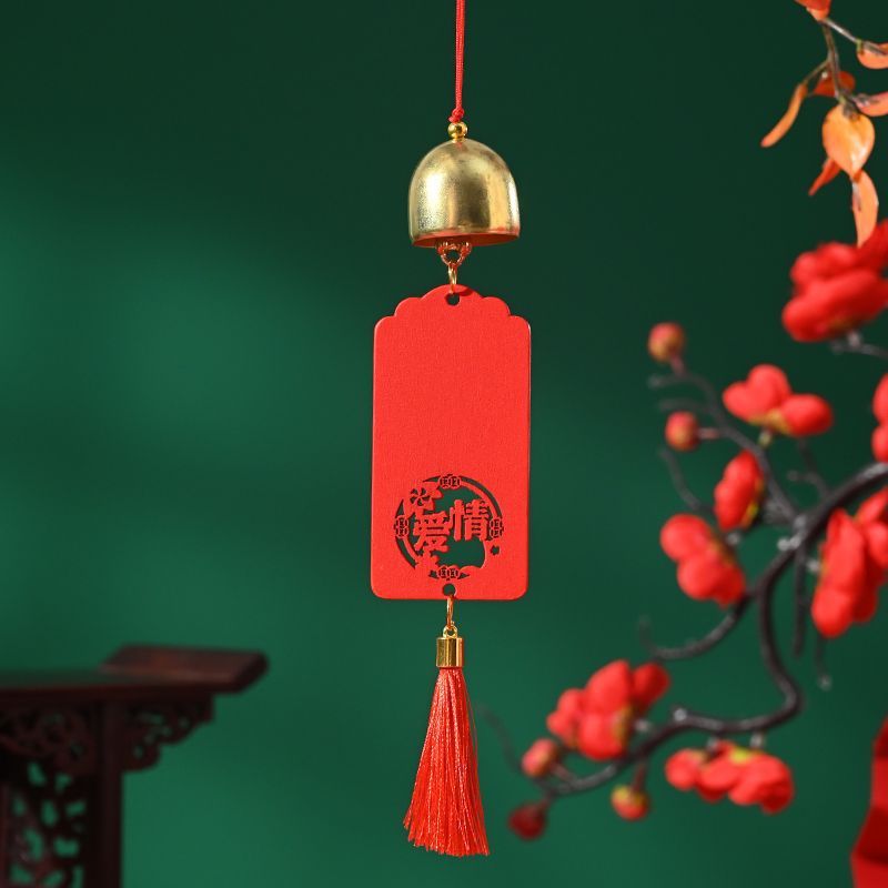 ✅ Solid Wood Bell Wind Chime Wooden Wishing Card Dongba Blessing Card Prayer Card Scenic Spot Tourist Crafts
