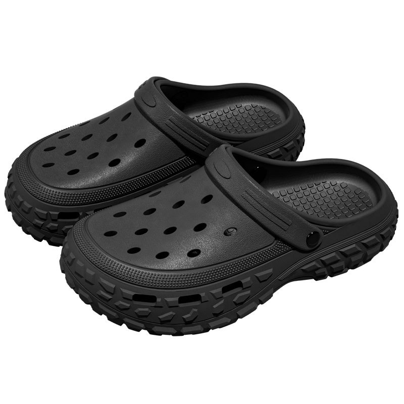 Outer Wear Men's Summer New Fishing Hole Shoes Sports Outer Wear Wear-Resistant Thick Sole Shoes with Shit Feeling Baotou Sandals Outdoor