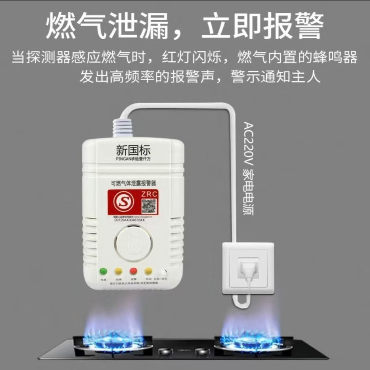 Natural Gas Gas Leak Alarm Liquefied Gas Household Kitchen Restaurant Gas Catering Combustible Gas Alarm