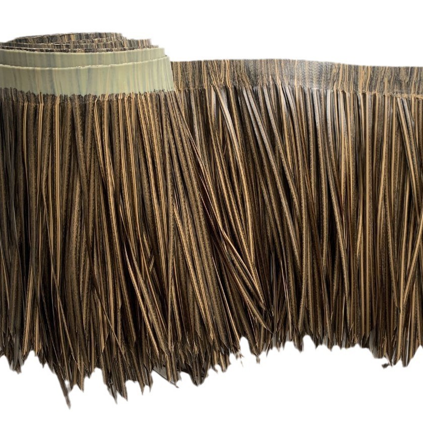Simulated Thatch Tiles Pe Flame Retardant Outdoor Pavilion Roof Decoration Fake Furry Farmhouse Special Manufacturer Wholesale in Stock