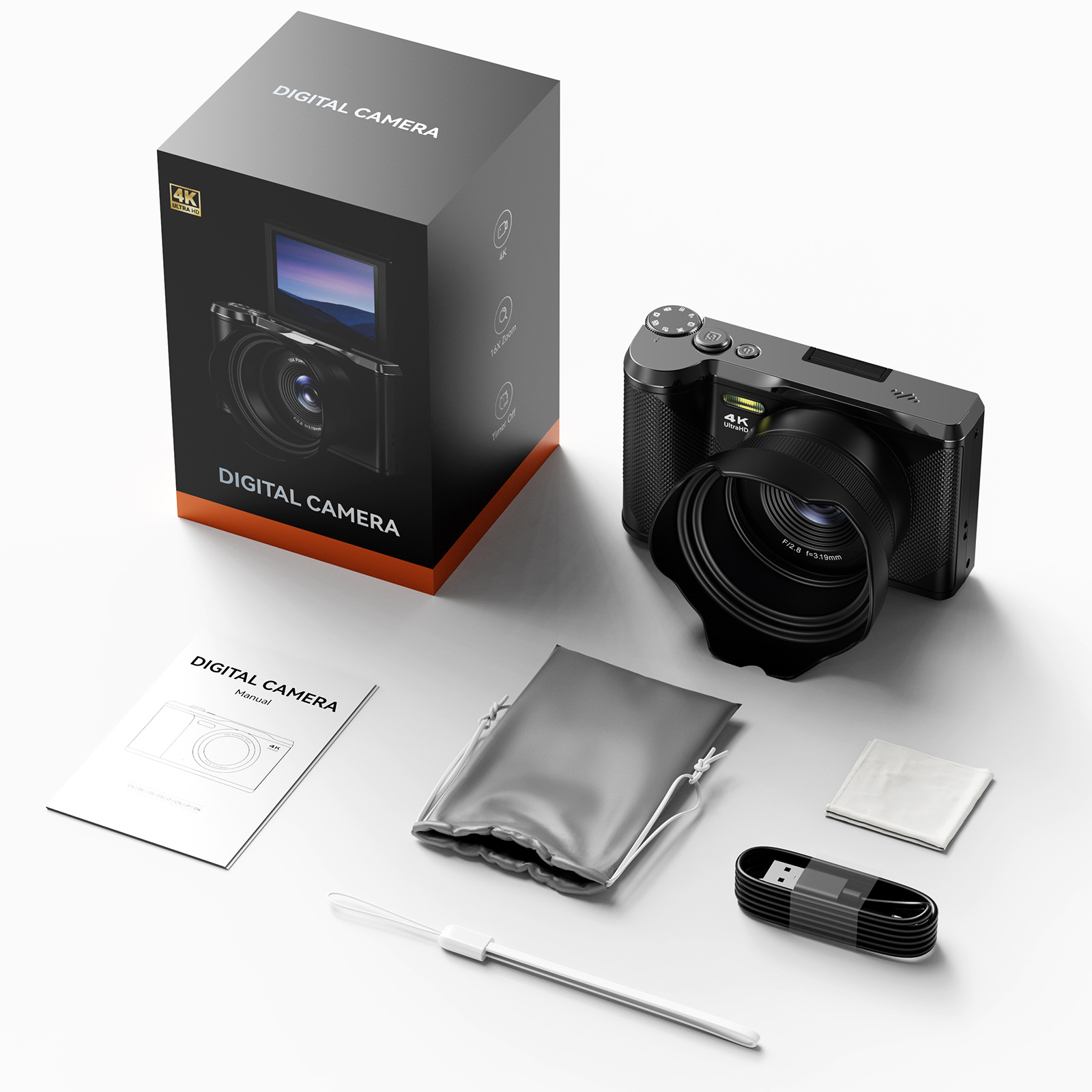 Cross-Border New Wholesale 4K Digital High-Definition Camera Entry-Level 48Mp Sensor Student Party Selfie Camera